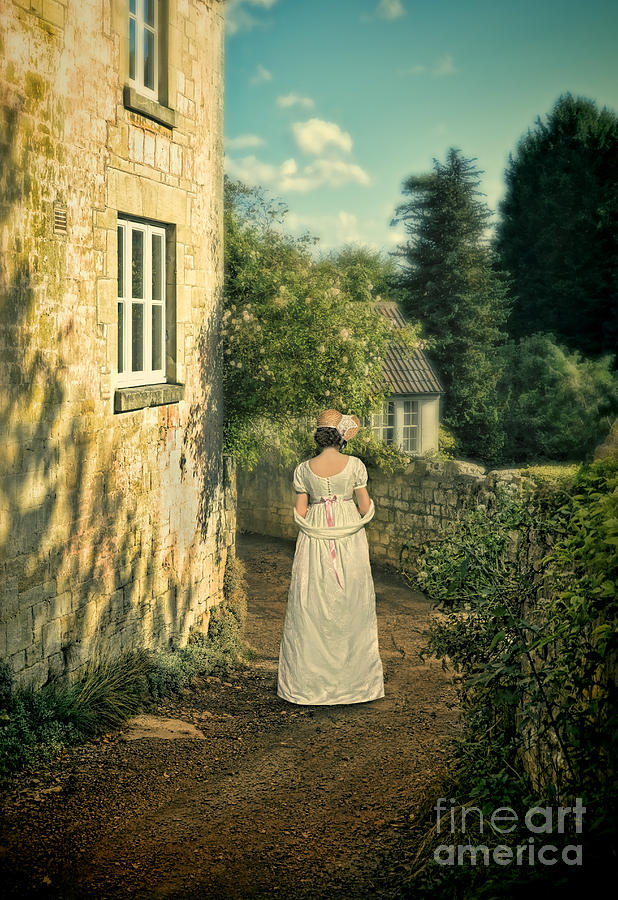 Regency Lady Walking by Country House Photograph by Jill Battaglia ...