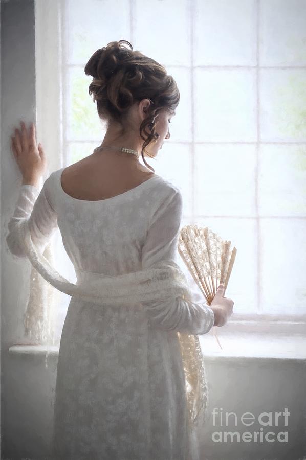 Regency Period Woman At A Window Holding A Fan Photograph by Lee Avison