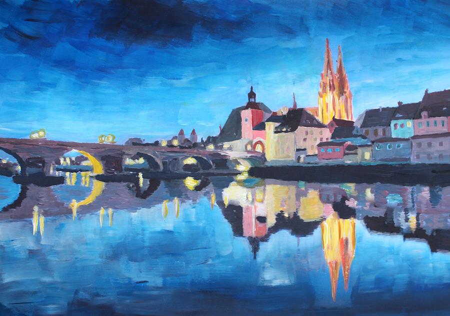 Regensburg Bavaria At Dawn Painting