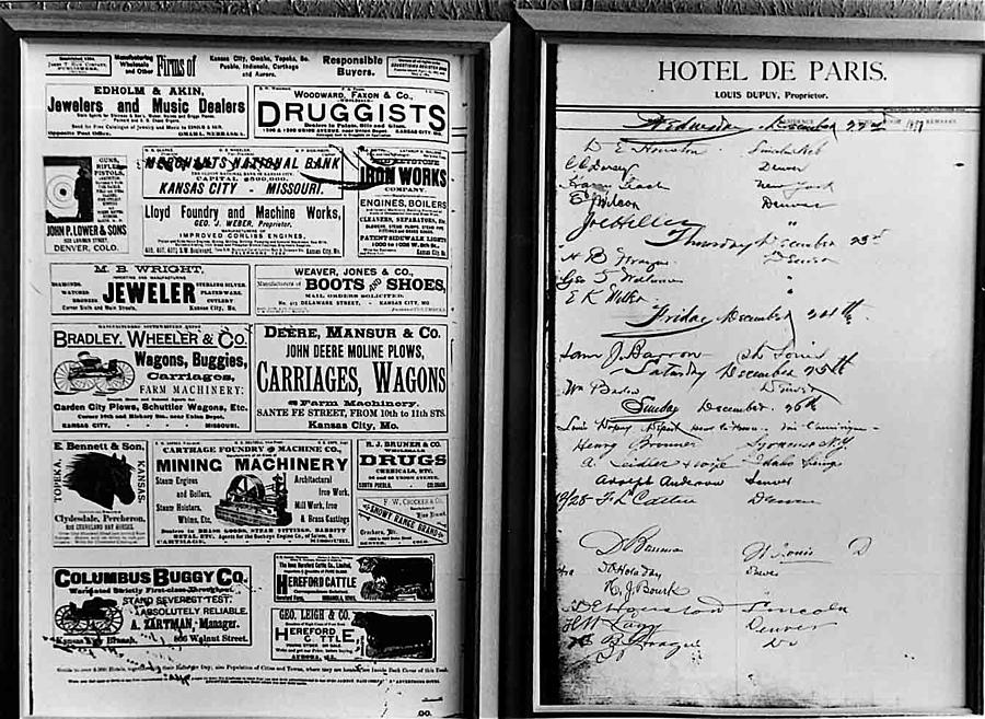 Register Louis Dupuy Hotel de Paris 1875 ghost town Georgetown Colorado 1971 Photograph by David Lee Guss