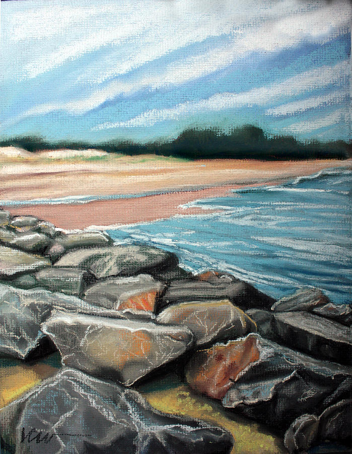 Landscape Pastel - Rehoboth Beach Rocks by Linda Clearwater