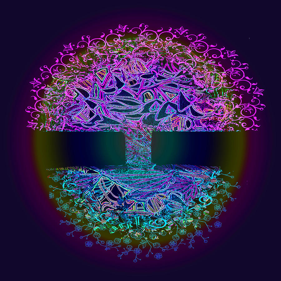 Rainbow Tree Digital Art by Amelia Carrie