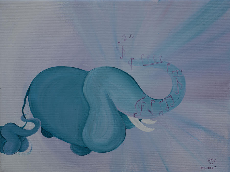 Elephant Painting - Rejoice by Catt Kyriacou