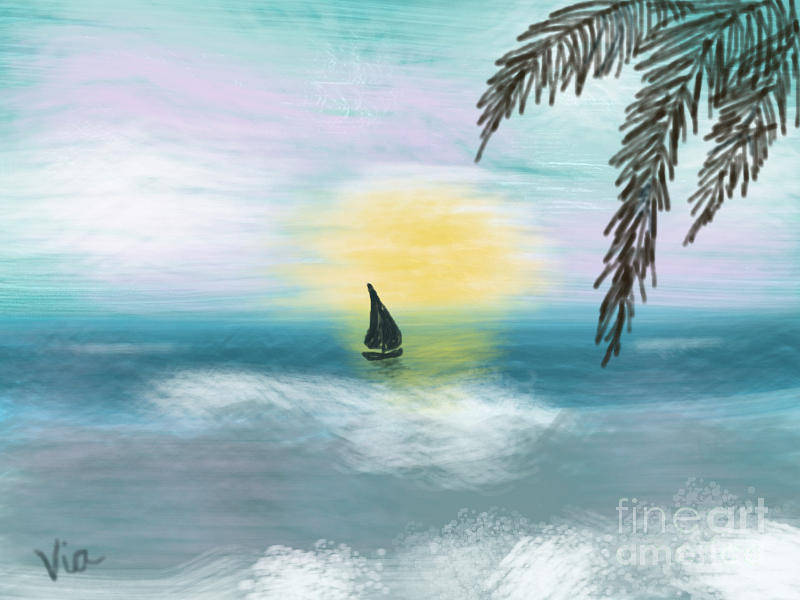Relaxation Painting by Judy Via-Wolff