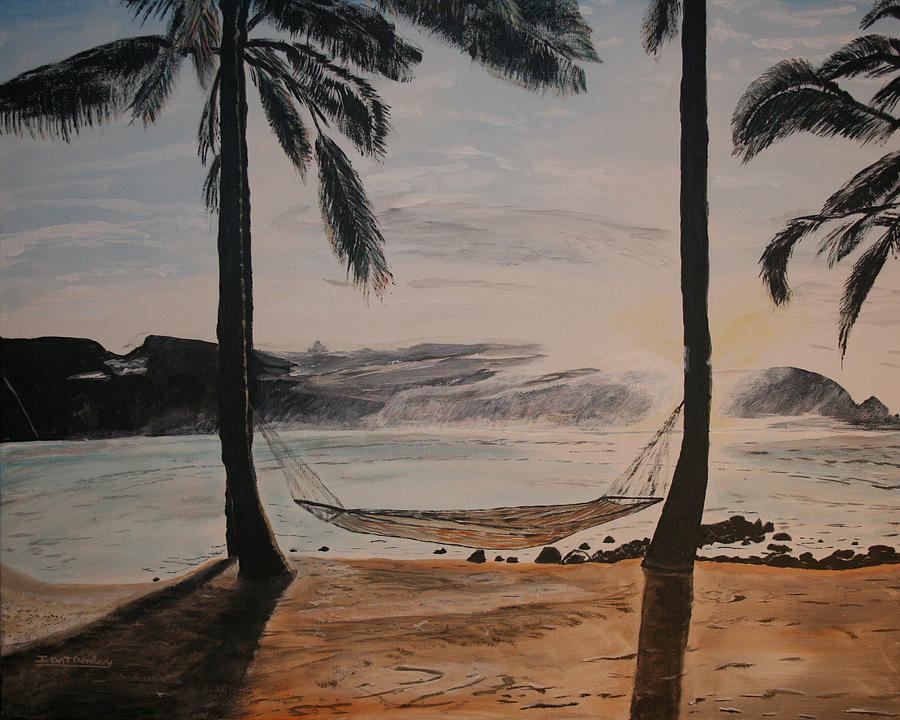 Relaxing at the Beach Painting by Ian Donley