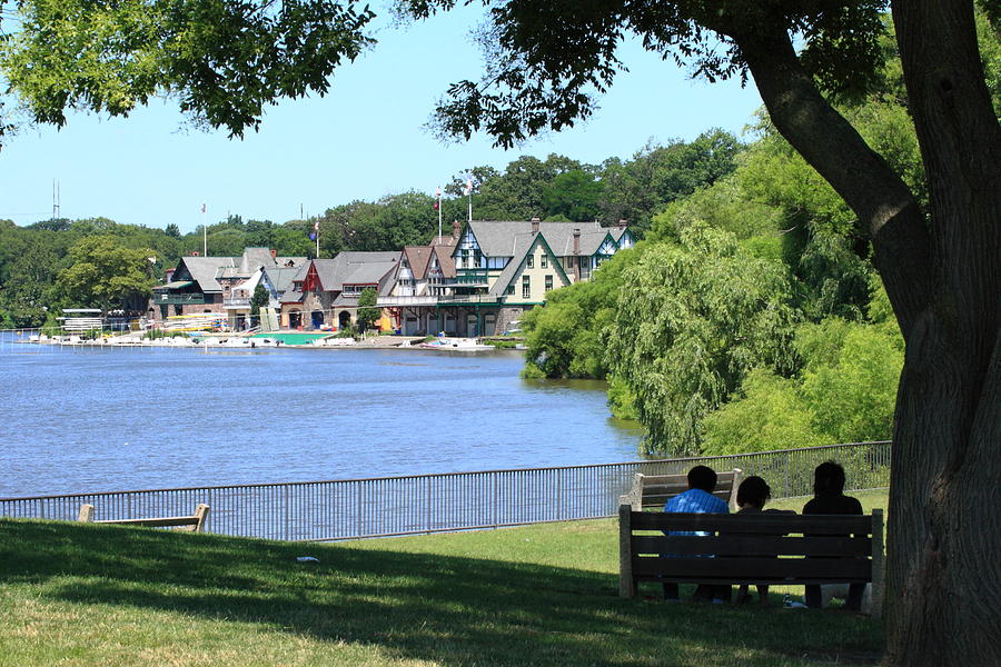 Relaxing by Boathouse Row Photograph by Lou Ford
