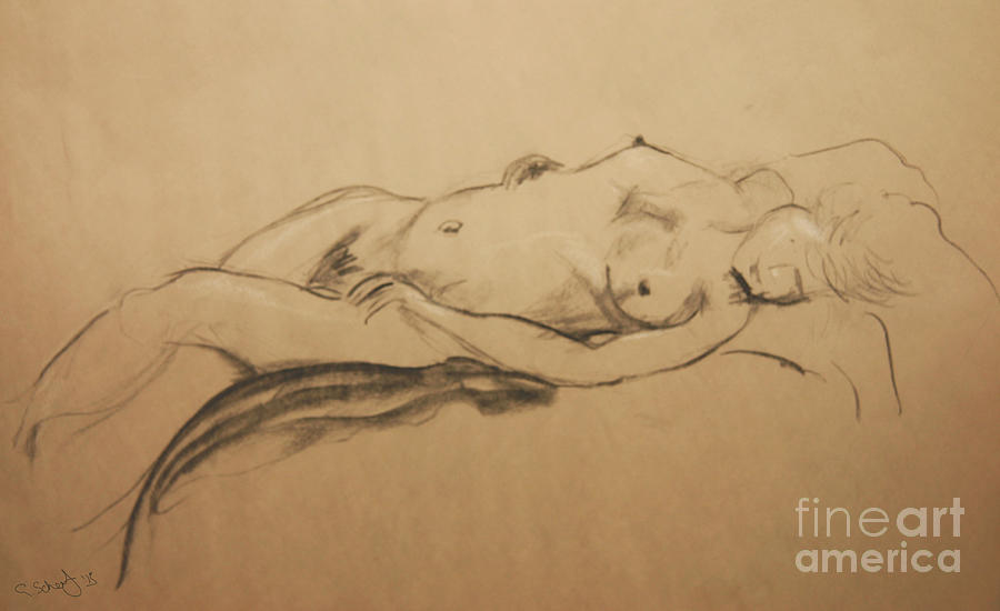 Relaxing Nude Digital Art by Gabrielle Schertz