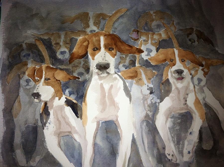 Dog Painting - Release the Hounds by Lisa Schorr