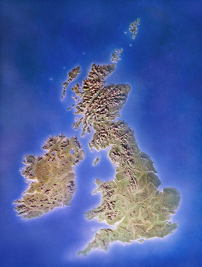 Relief Map Of The United Kingdom And Eire Photograph by Julian Baum/science Photo Library.