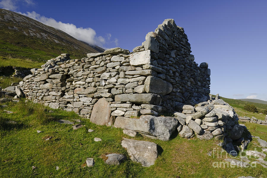 Remains Of Slievemore Village Photograph by John Shaw