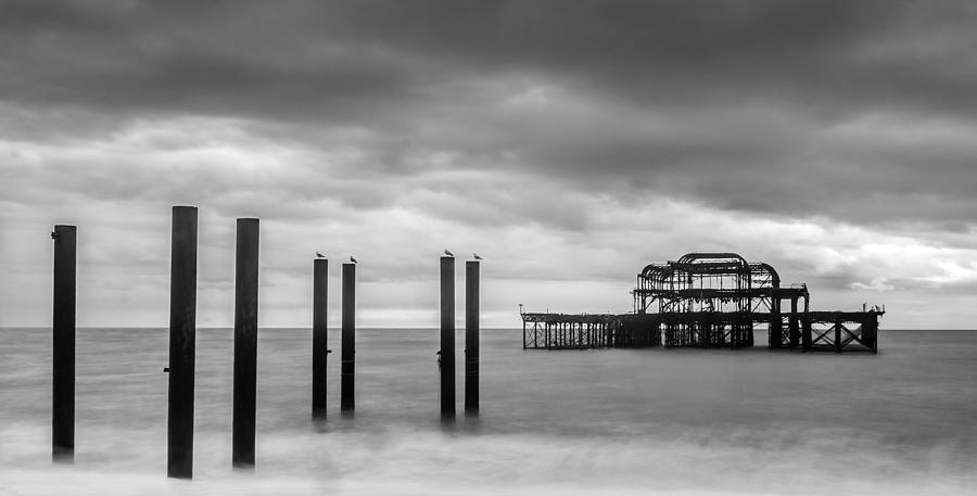 Remains of the West Pier in Brighton Photograph by Semmick Photo