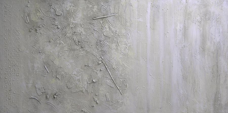 Remains White Textured Abstract Painting Painting by Chris Hobel