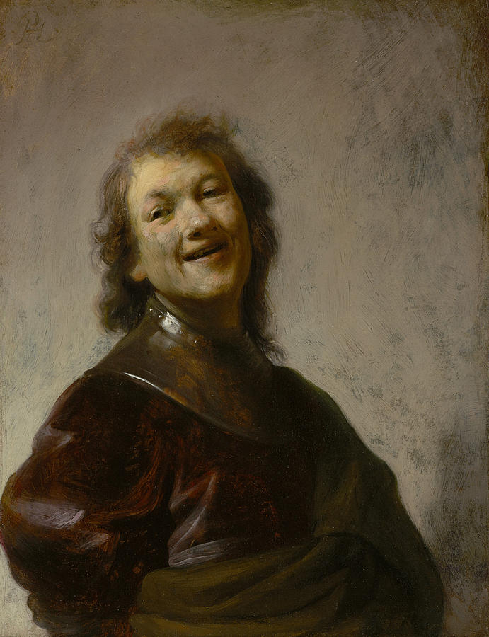 Rembrandt Laughing Painting by Celestial Images
