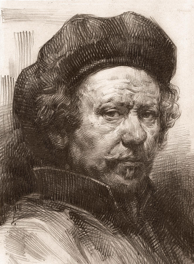 Rembrandt Portrait 1 Drawing by Behzad Sohrabi