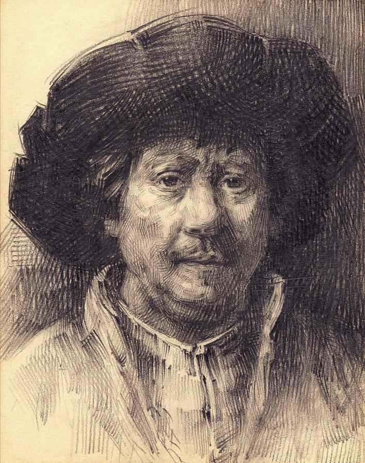 Rembrandt Drawing - Rembrandt Portrait2 by Behzad Sohrabi