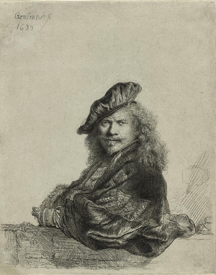 Rembrandt Self Portrait 1639 Drawing by Movie Poster Prints