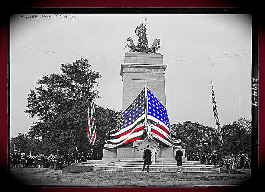 Remember the Maine monument Memorial Day May 30 1913 New York City vignetted color added 2013 Photograph by David Lee Guss