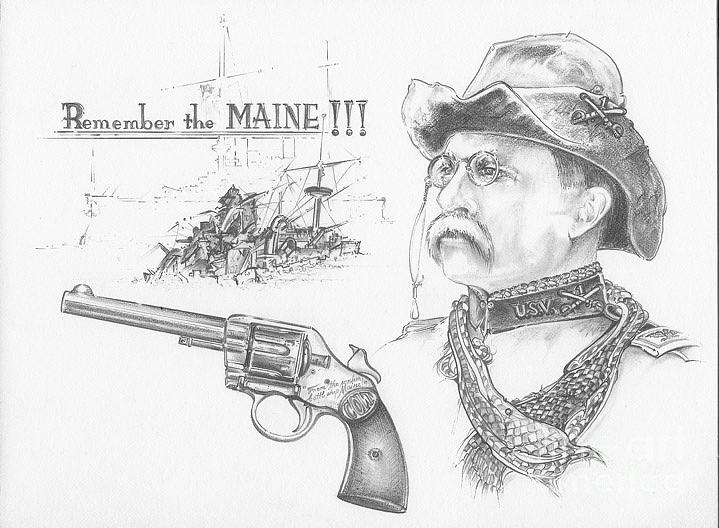 Remember the Maine Drawing by Scott and Dixie Wiley