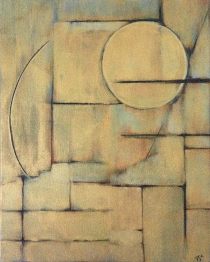 Abstract Painting - Remember the moon gold by Patricia Cleasby