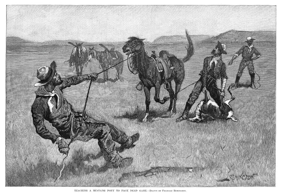 Remington Bronco Busters Painting by Granger Remington Bronco Busters Painting by Granger