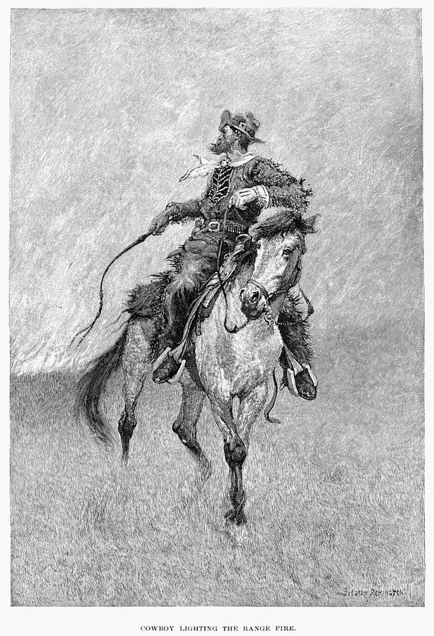 Remington Cowboy, 1891 Drawing by Granger