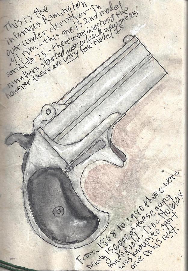 Remington Over Under Derringer Painting by Kevin Callahan