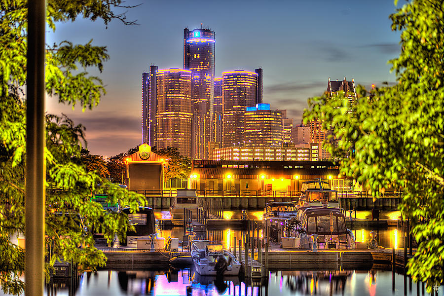 Ren Cen From Chene Park Harbor Detroit MI Photograph by A And N Art