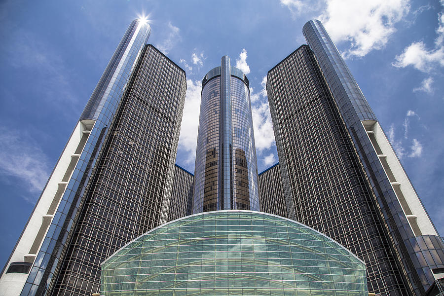 Renaissance Center from River Photograph by John McGraw