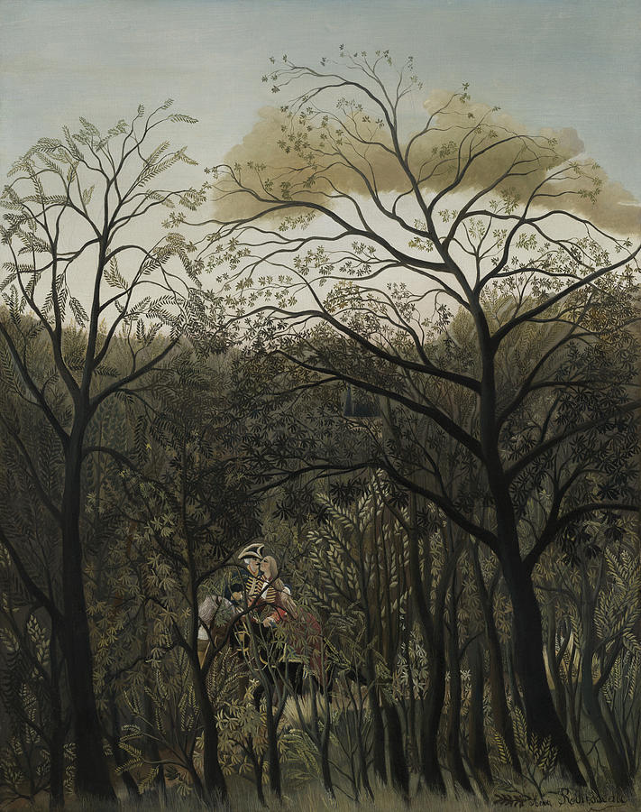 Rendezvous in the Forest Painting by Henri J F Rousseau