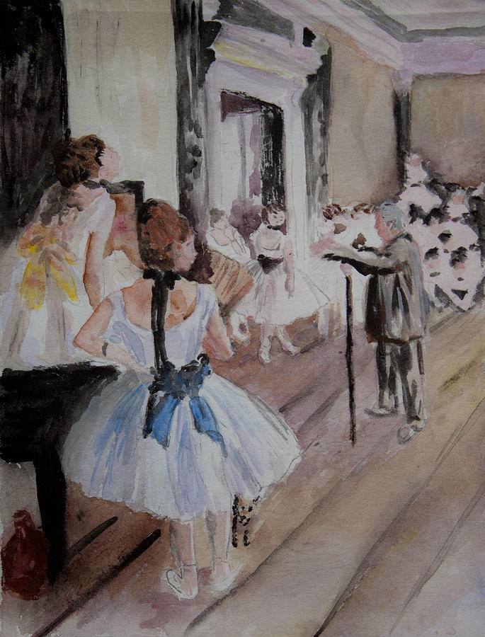 Dance Class by Degas Painting by Donna Walsh