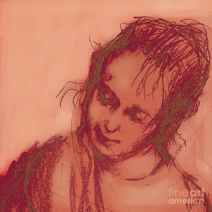 Portrait Drawing - Renee at Five by Cecily Mitchell