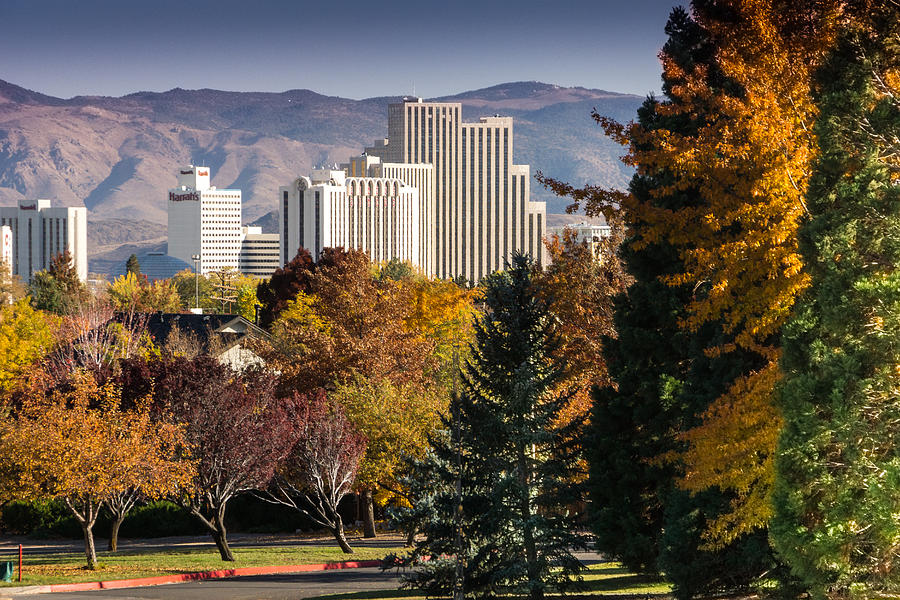 Reno in Fall from Rancho San Rafael Photograph by Janis Knight