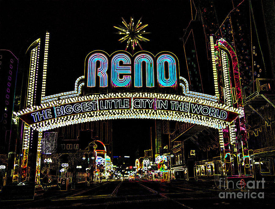 Reno Lights Digital Art by Louise Magno