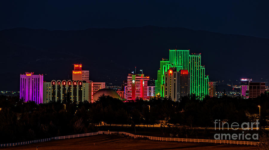 Reno Night Lights Photograph by Dianne Phelps
