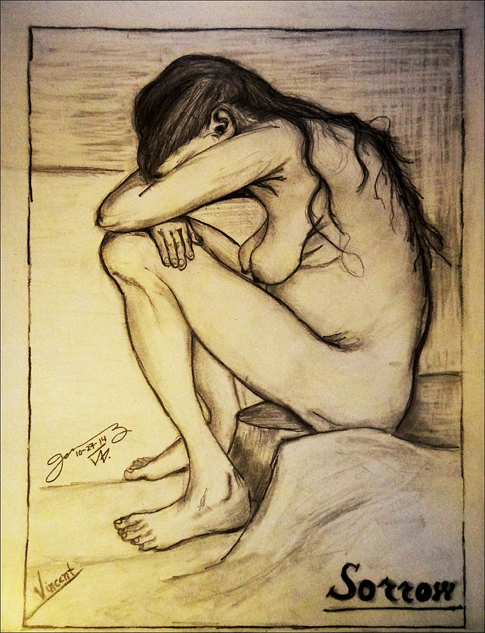 Replica Of Vincents Drawing - Sorrow Photograph