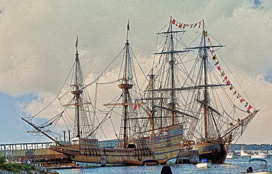 Replica Ships Mayflower and HMS Bounty Photograph by Constantine Gregory