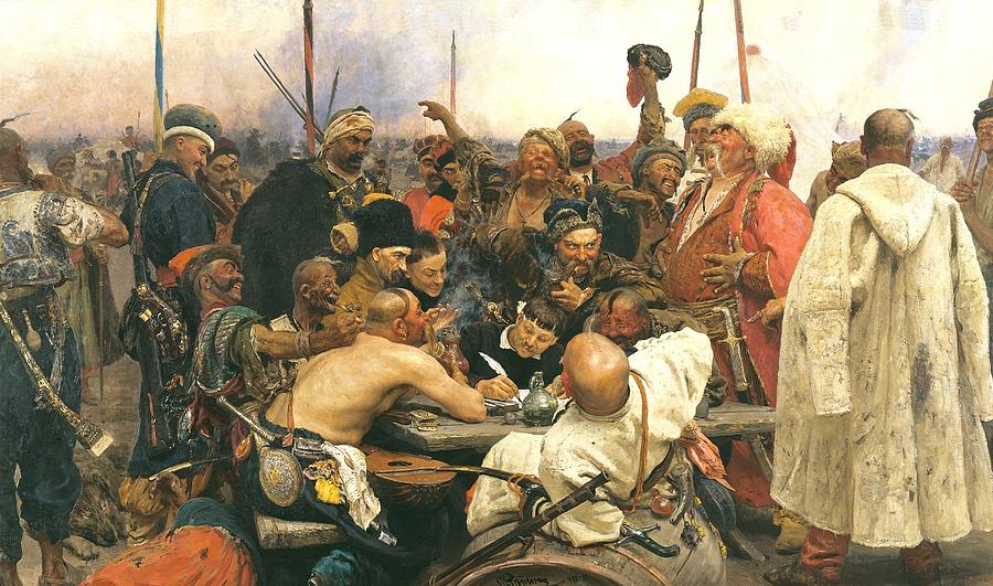 Reply of the Zaporozhian Cossacks to Sultan Mehmed IV Painting by Celestial Images