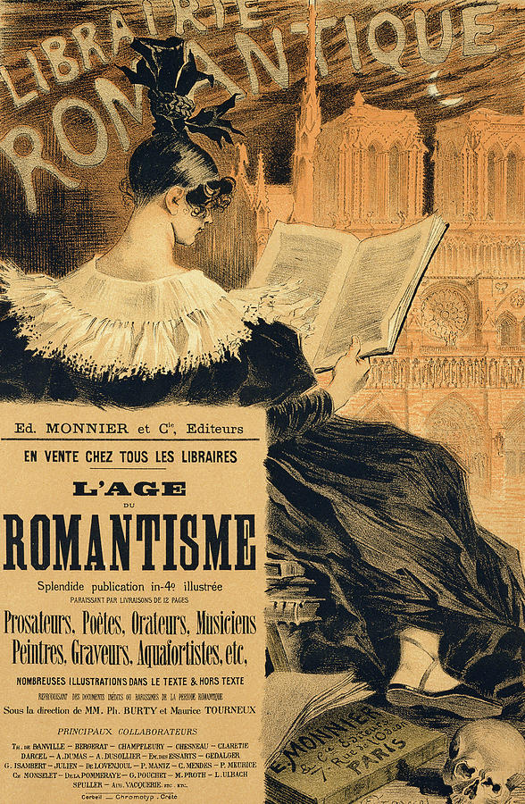 Paris Painting - Reproduction of a poster advertising a book entitled The Romantic Age by Eugene Grasset