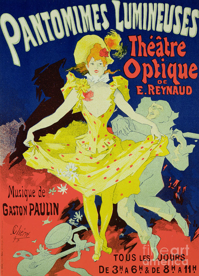 Reproduction of a Poster Advertising Pantomimes Lumineuses at the Musee Grevin Painting by Jules Cheret