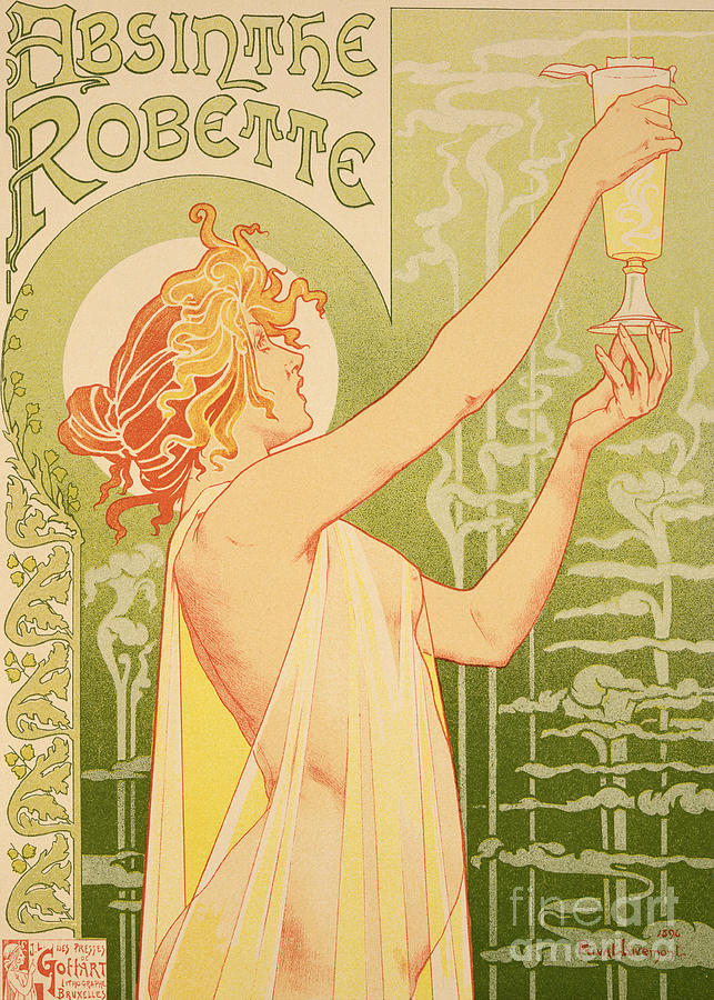 Vintage Painting - Reproduction of a poster advertising Robette Absinthe by Livemont