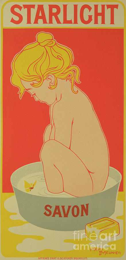 Red Drawing - Reproduction of a poster advertising Starlight Soap by Henri Meunier