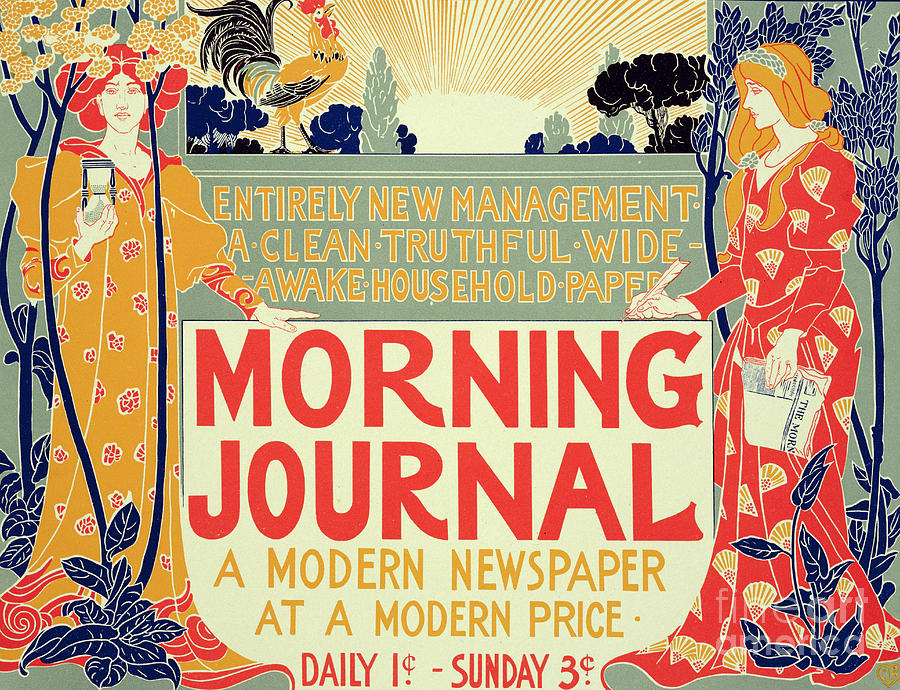 Vintage Painting - Reproduction of a poster advertising the Morning Journal by Louis John Rhead