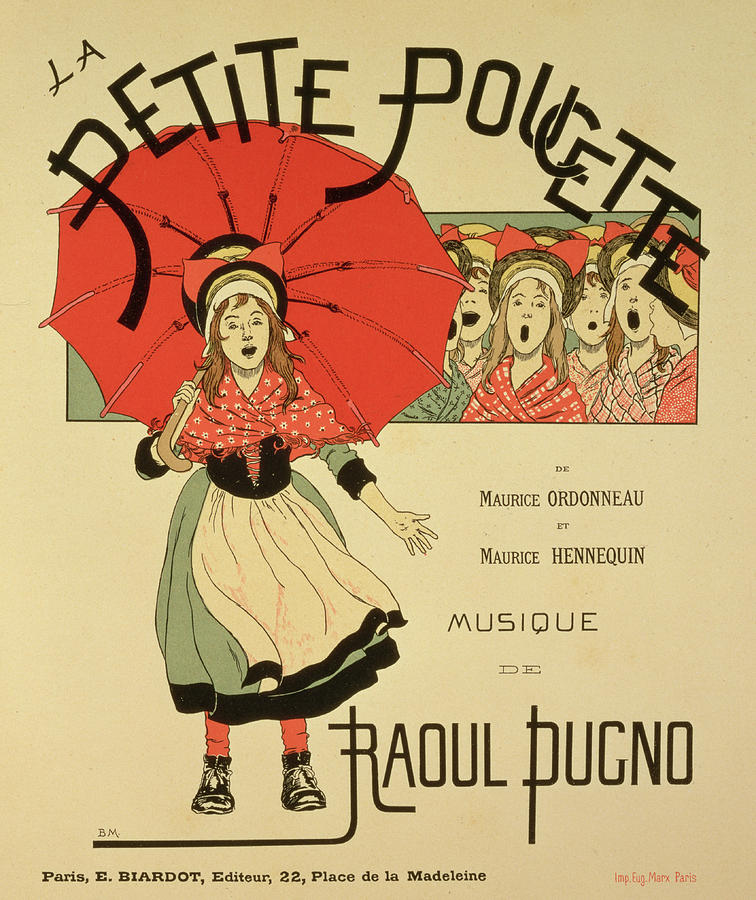 Vintage Painting - Reproduction of a poster advertising the operetta La Petite Poucette by Louis Maurice Boutet de Monvel