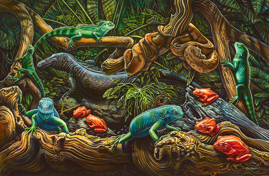 Reptile Study Painting by JQ Licensing