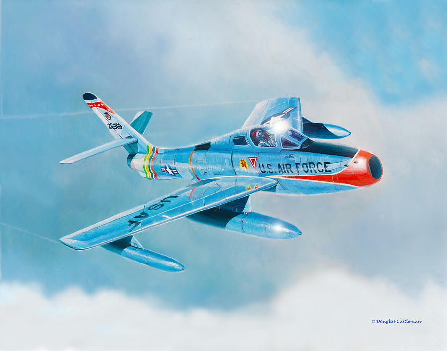 Republic F-84F Thunderstreak Painting by Douglas Castleman
