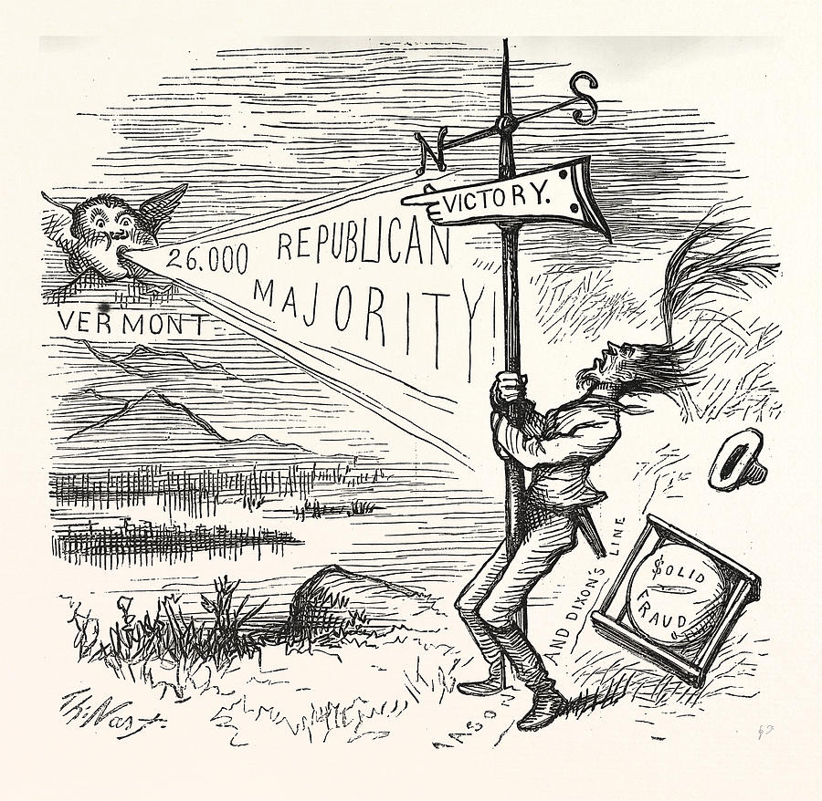 Republican Majority, Engraving 1880, Us, Usa Drawing by American School