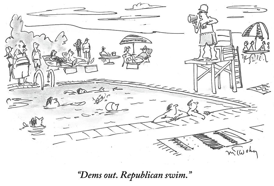 Republicans Swim Drawing by Mike Twohy - Fine Art America