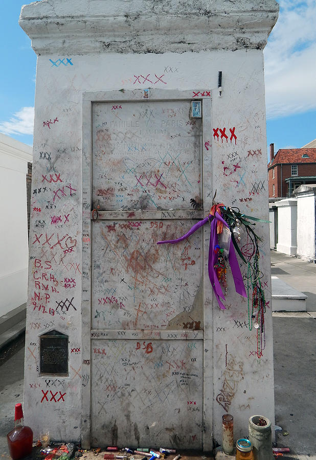 New Orleans Photograph - Reputed Tomb of Voodoo Queen Marie Laveau by Cecelia Helwig