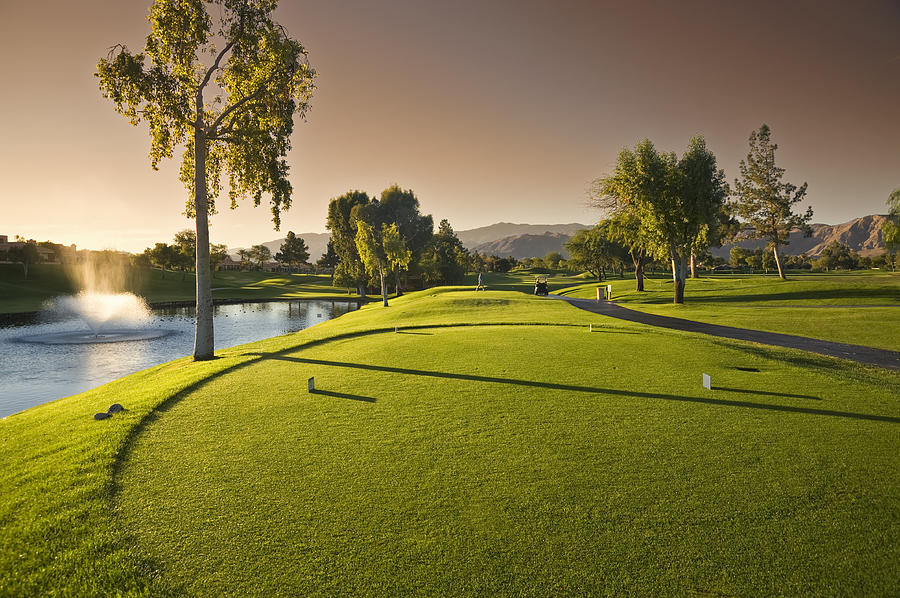 Resort Golf Course at Sunrise Photograph by iShootPhotosLLC