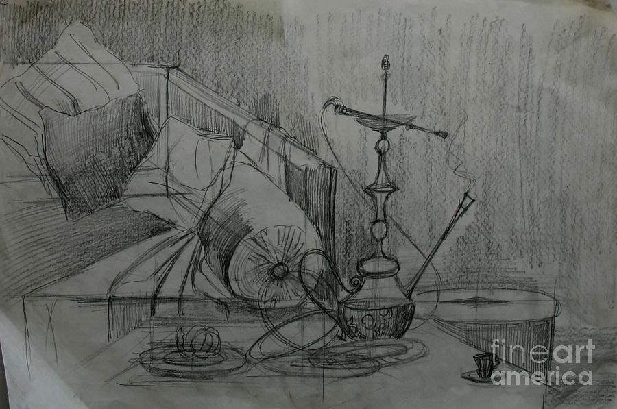 Rest Drawing by Victoria  Tekhtilova